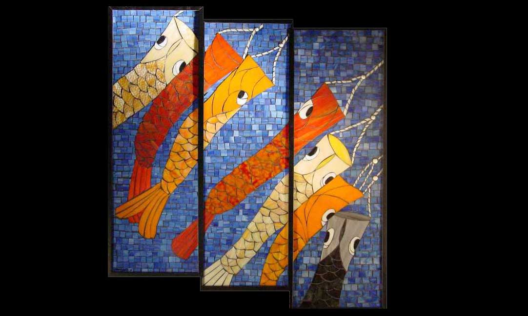 Fish Kites Stained Glass Mosaic